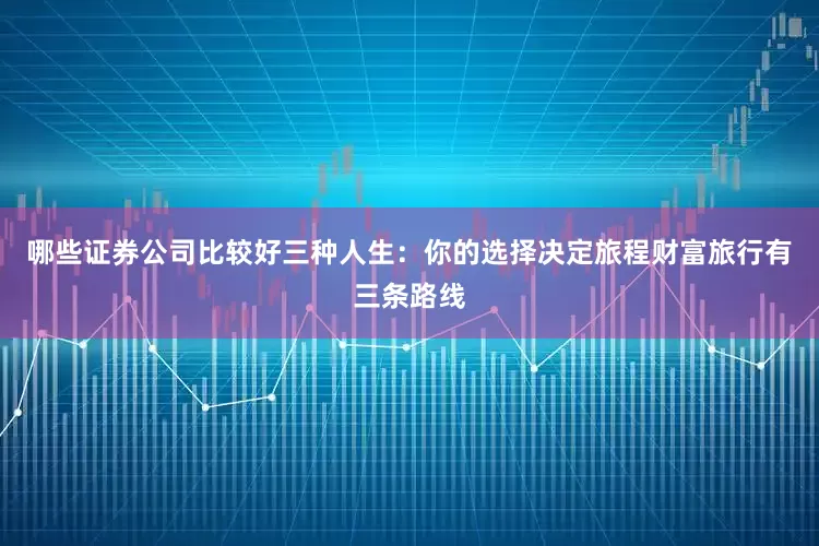 哪些证券公司比较好三种人生：你的选择决定旅程财富旅行有三条路线