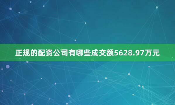 正规的配资公司有哪些成交额5628.97万元